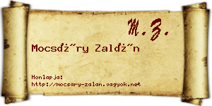 Mocsáry Zalán névjegykártya