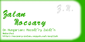 zalan mocsary business card